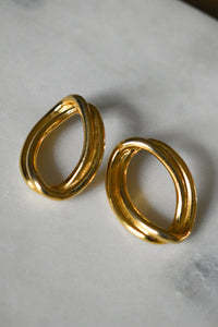 Vintage Harmony Hoop Earrings in Gold