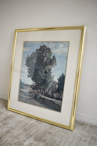 Vintage Jean Baptiste Camille Corot Framed Print 'Entree du Village'