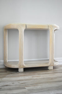 Vintage Pencil Reed & Wood Console Table