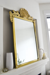 Hollywood Regency Solid Brass Mirror