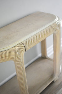 Vintage Pencil Reed & Wood Console Table