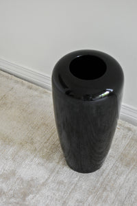 Vintage Black Ceramic Floor Vase