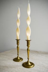Pair of Vintage Solid Brass Candlesticks – Aviya Green & Home