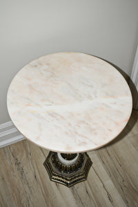 Vintage Round Marble Side Table