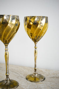 Pair of Vintage Brass Goblets